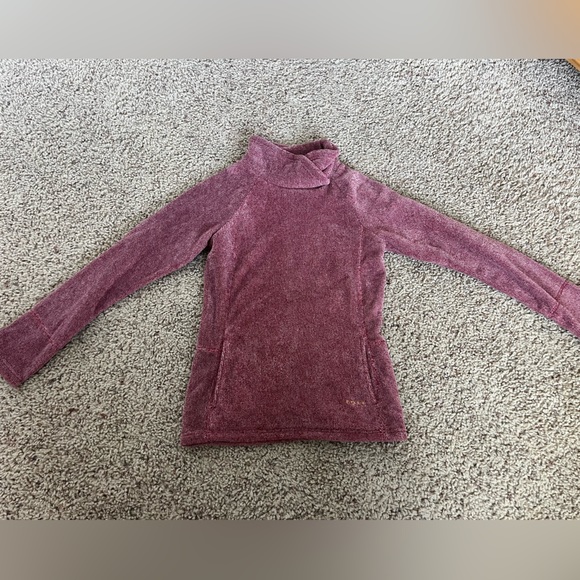 Juniors Roxy Red Invisible Sun Mock Neck Polyester Fleece Pull Over Sweatshirt - Picture 2 of 4